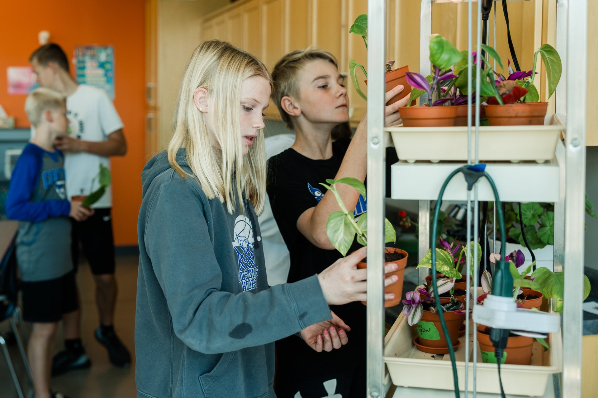 male student working at a school desk